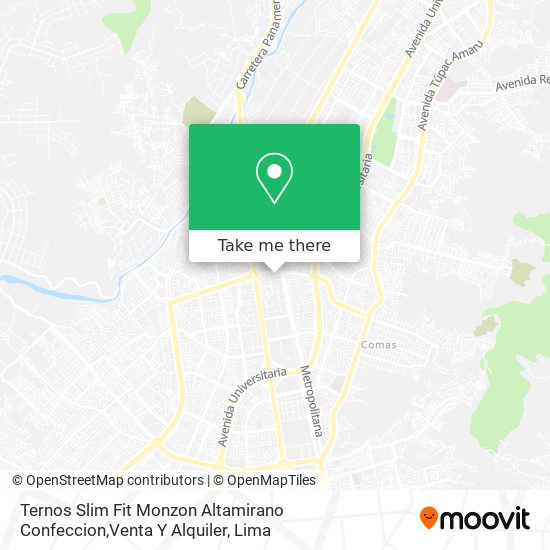 Mapa de Ternos Slim Fit Monzon Altamirano Confeccion,Venta Y Alquiler