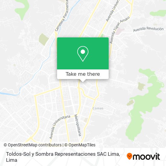 Toldos-Sol y Sombra Representaciones SAC Lima map