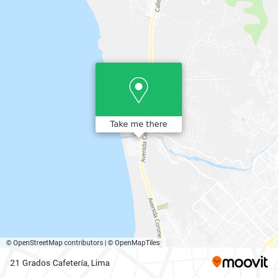 Mapa de 21 Grados Cafetería