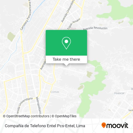Mapa de Compañía de Telefono Entel Pcs-Entel