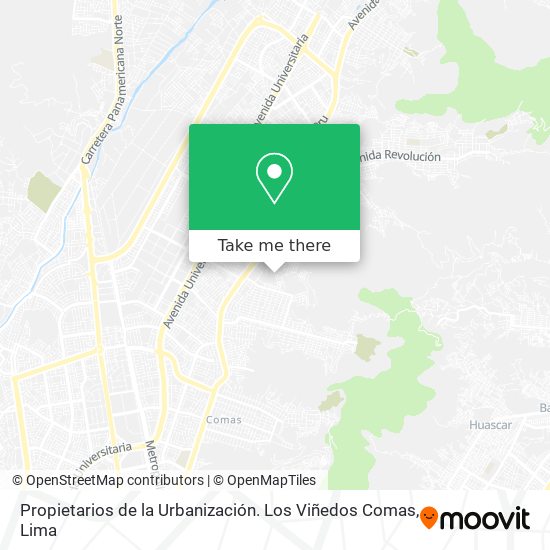 Propietarios de la Urbanización. Los Viñedos Comas map