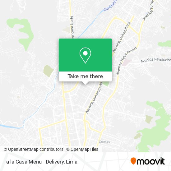 a la Casa Menu - Delivery map