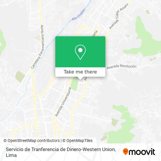 Mapa de Servicio de Tranferencia de Dinero-Western Union