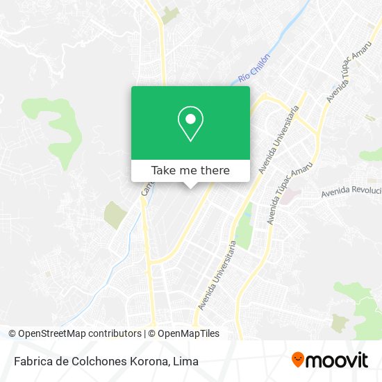 Mapa de Fabrica de Colchones Korona