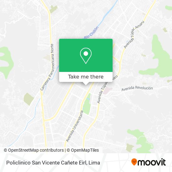 Mapa de Policlinico San Vicente Cañete Eirl