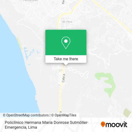 Mapa de Policlínico Hermana María Donrose Sutmöller-Emergencia