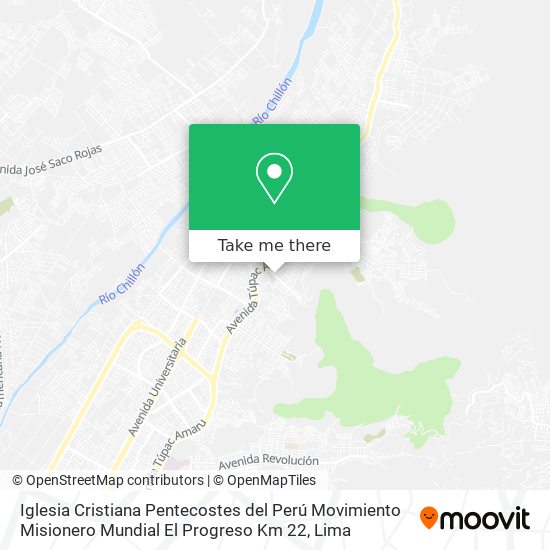 Iglesia Cristiana Pentecostes del Perú Movimiento Misionero Mundial El Progreso Km 22 map