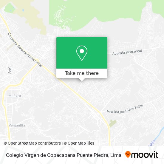 Mapa de Colegio Virgen de Copacabana Puente Piedra