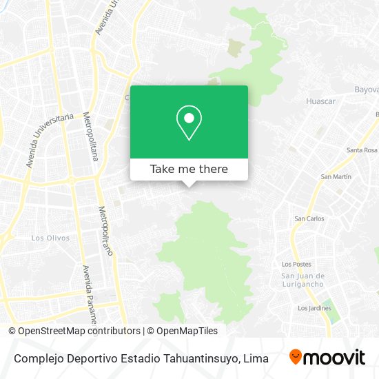 Complejo Deportivo Estadio Tahuantinsuyo map