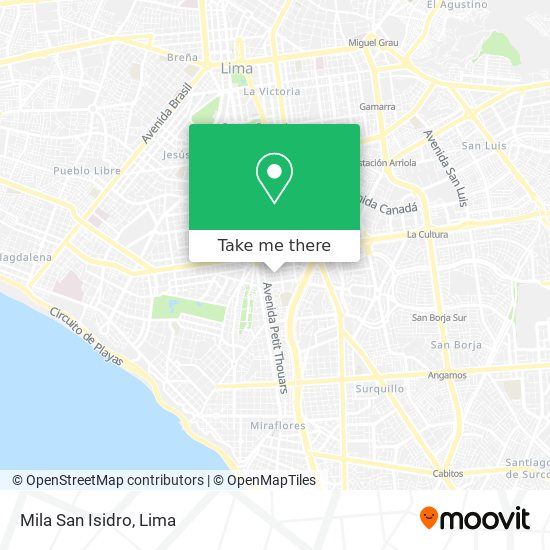 Mila San Isidro map