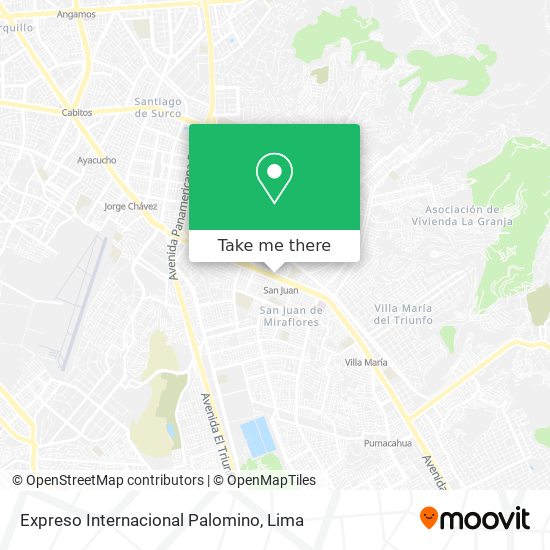 Expreso Internacional Palomino map