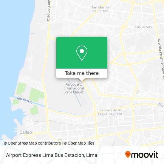 Mapa de Airport Express Lima Bus Estacion