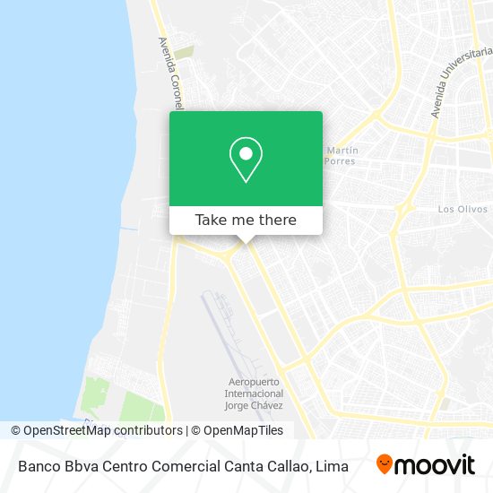 Mapa de Banco Bbva Centro Comercial Canta Callao