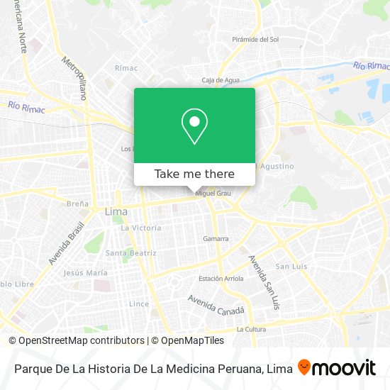 Parque De La Historia De La Medicina Peruana map