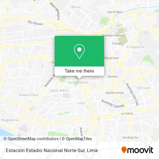 Mapa de Estación Estadio Nacional Norte-Sur
