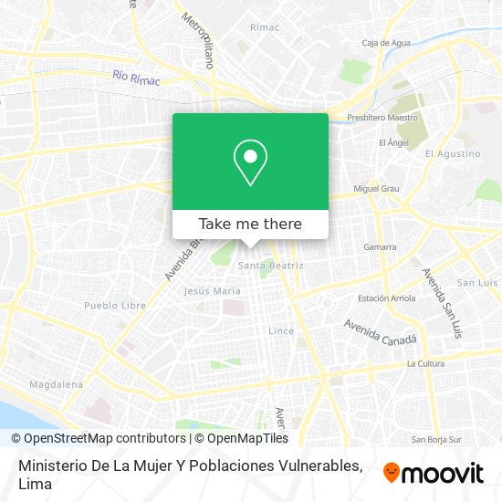 Ministerio De La Mujer Y Poblaciones Vulnerables map