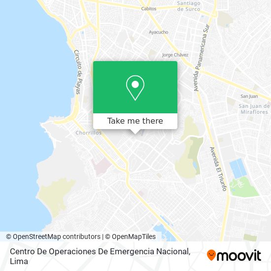 Centro De Operaciones De Emergencia Nacional map