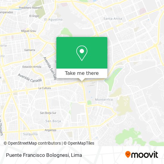 Puente Francisco Bolognesi map