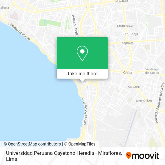 Mapa de Universidad Peruana Cayetano Heredia - Miraflores