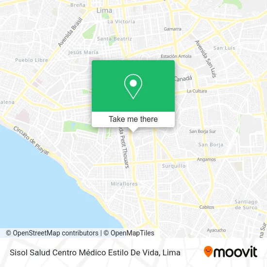 Mapa de Sisol Salud Centro Médico Estilo De Vida