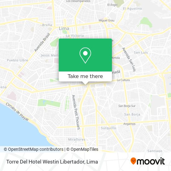 Torre Del Hotel Westin Libertador map