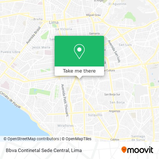 Mapa de Bbva Continetal Sede Central