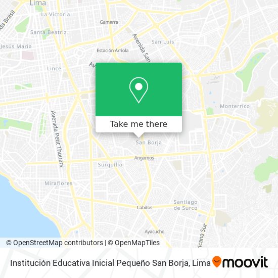Mapa de Institución Educativa Inicial Pequeño San Borja