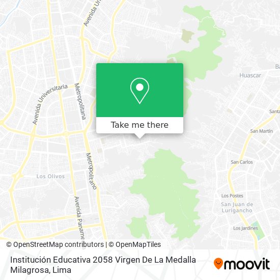 Mapa de Institución Educativa 2058 Virgen De La Medalla Milagrosa