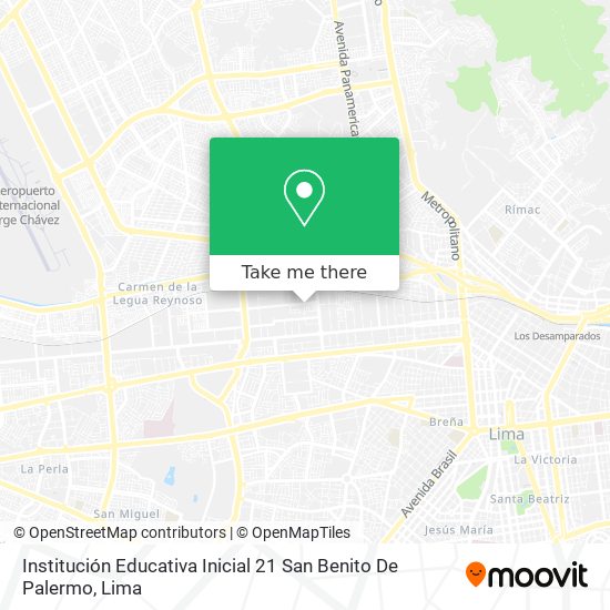 Mapa de Institución Educativa Inicial 21 San Benito De Palermo