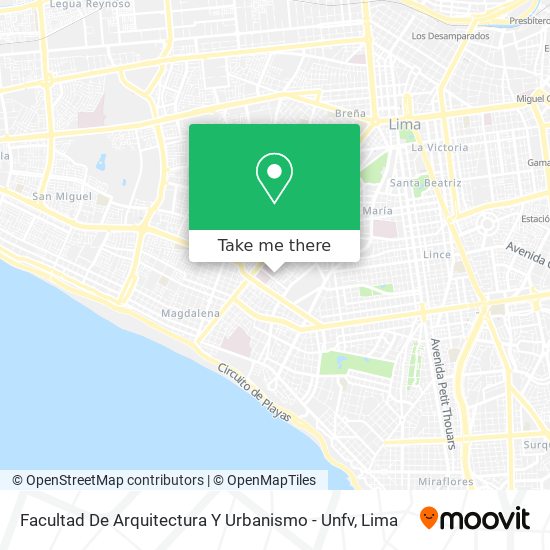 Facultad De Arquitectura Y Urbanismo - Unfv map
