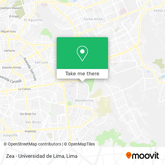 Zea - Universidad de Lima map