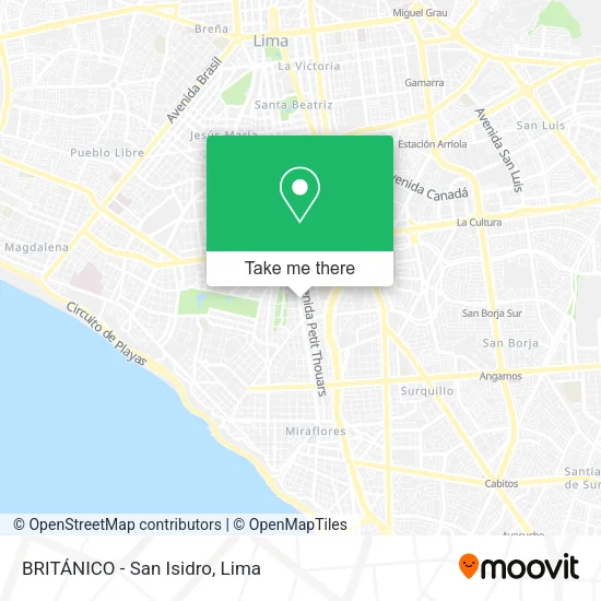Mapa de BRITÁNICO - San Isidro