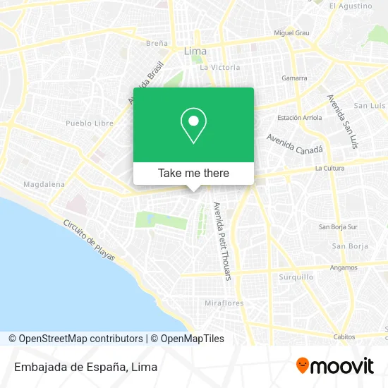 Mapa de Embajada de España