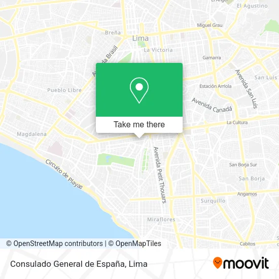 Mapa de Consulado General de España