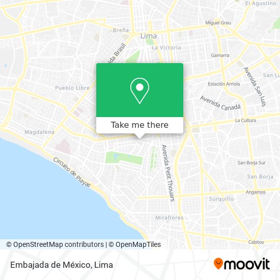 Mapa de Embajada de México