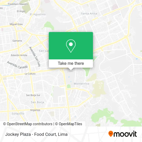 Mapa de Jockey Plaza - Food Court