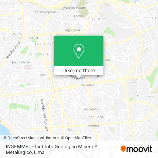 INGEMMET - Instituto Geológico Minero Y Metalúrgico map