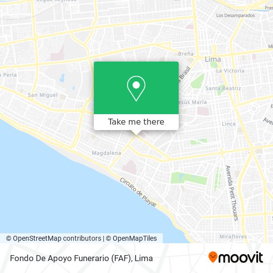 Fondo De Apoyo Funerario (FAF) map