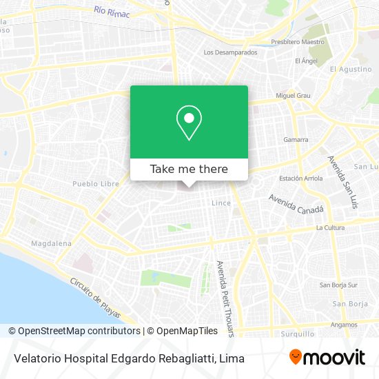 Velatorio Hospital Edgardo Rebagliatti map