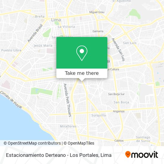 Estacionamiento Derteano - Los Portales map
