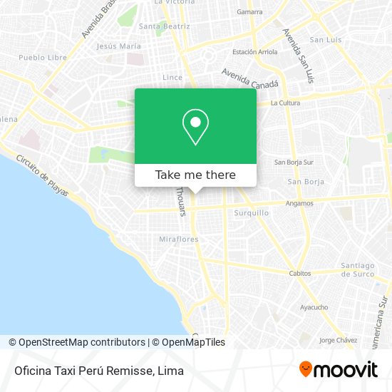 Oficina Taxi Perú Remisse map