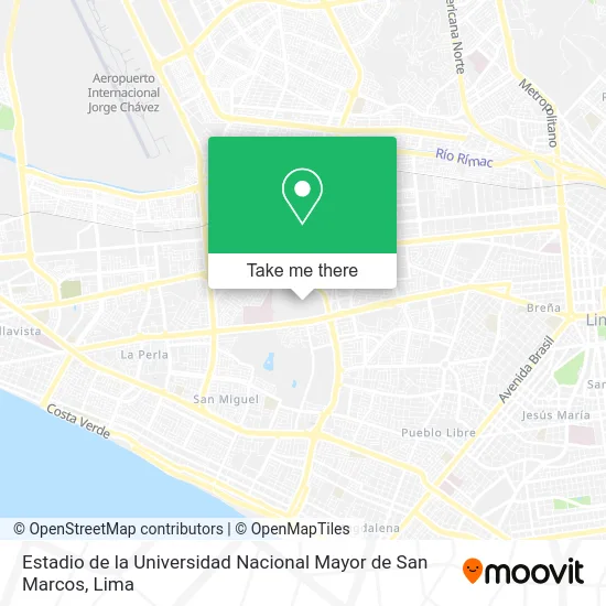 Estadio de la Universidad Nacional Mayor de San Marcos map