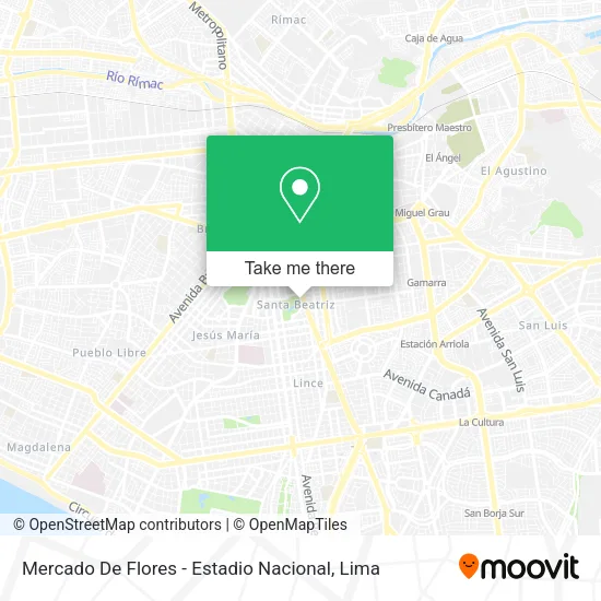 Mercado De Flores - Estadio Nacional map