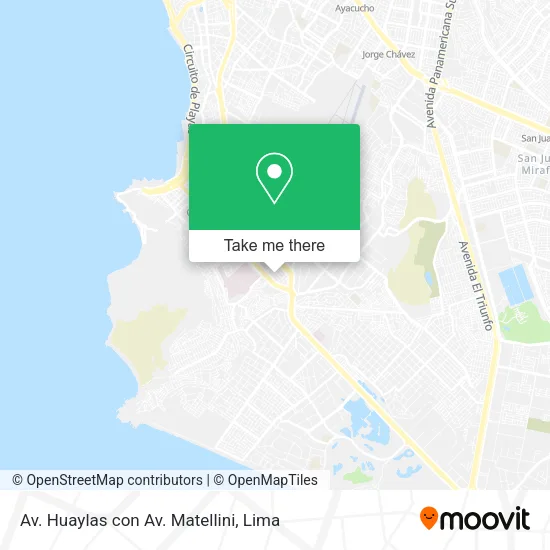 Mapa de Av. Huaylas con Av. Matellini