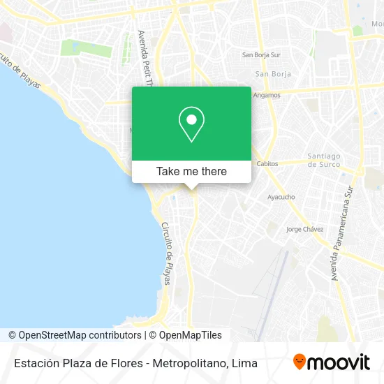 Mapa de Estación Plaza de Flores - Metropolitano