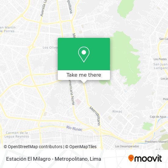 Estación El Milagro - Metropolitano map