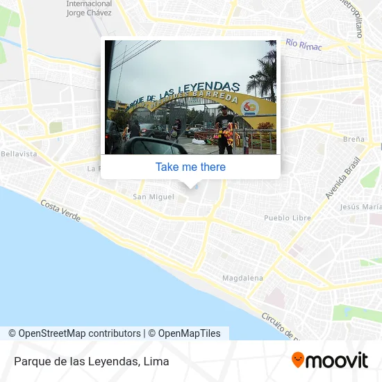 Mapa de Parque de las Leyendas