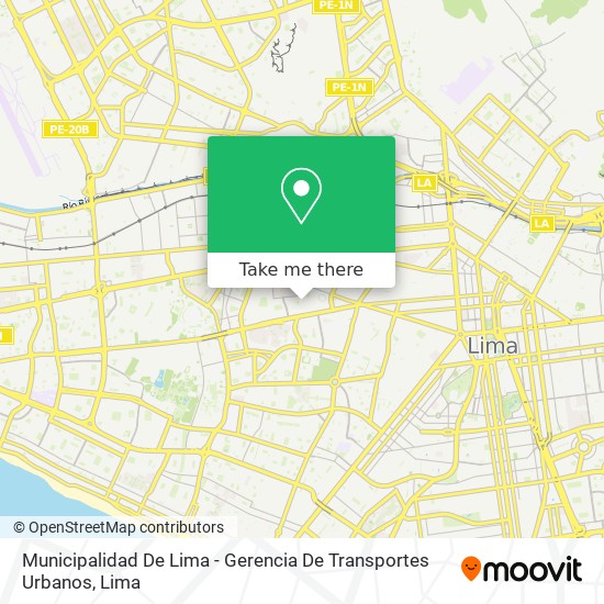 Municipalidad De Lima - Gerencia De Transportes Urbanos map