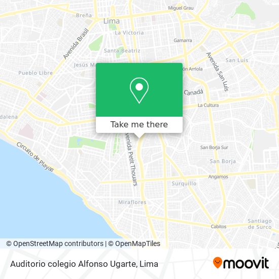 Mapa de Auditorio colegio Alfonso Ugarte