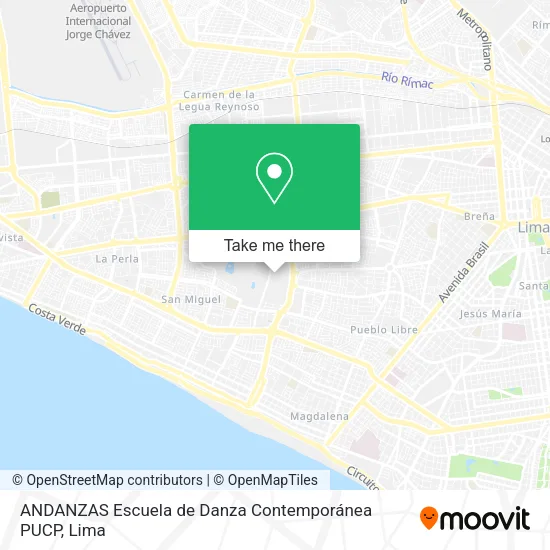 Mapa de ANDANZAS Escuela de Danza Contemporánea PUCP